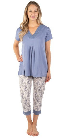FLORA - Short-sleeved capri pyjama