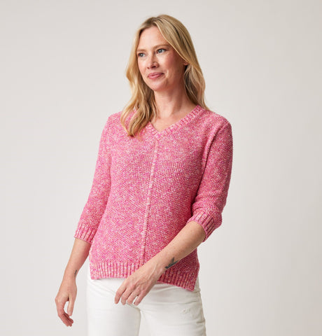 AMANDA - Cotton Knit V-Neck Sweater by PARKHURST®
