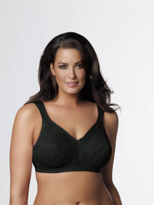 Ladies Full Firm Support Non Wired Wire Free Lace Trim Bra Large
